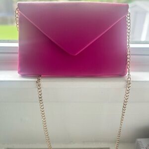 a new day Fuchsia Envelope Clutch with Gold Chain